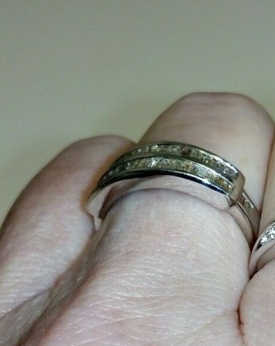 Gorgeous ~ 100% Genuine 1/2ct Multi-Colour Diamond Sterling Silver Ring. - Picture 8 of 11