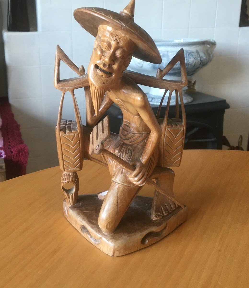 vintage 象　置物 wooden figure/ornament RETRO/VINTAGE CHINESE OLD MAN THEMED CARVED WOODEN FIGURE/ORNAMENT