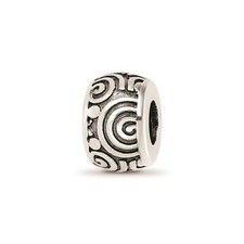 Reflection Beads Sterling Silver Antique Finish Arcs Circle  Swirl Pattern Bead