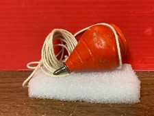 Vintage Solid Orange Wooden Spinning Top With String