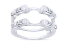 1/2ct Taper Round Natural Diamond Enhancer Guard Wrap Band Ring 10K White Gold