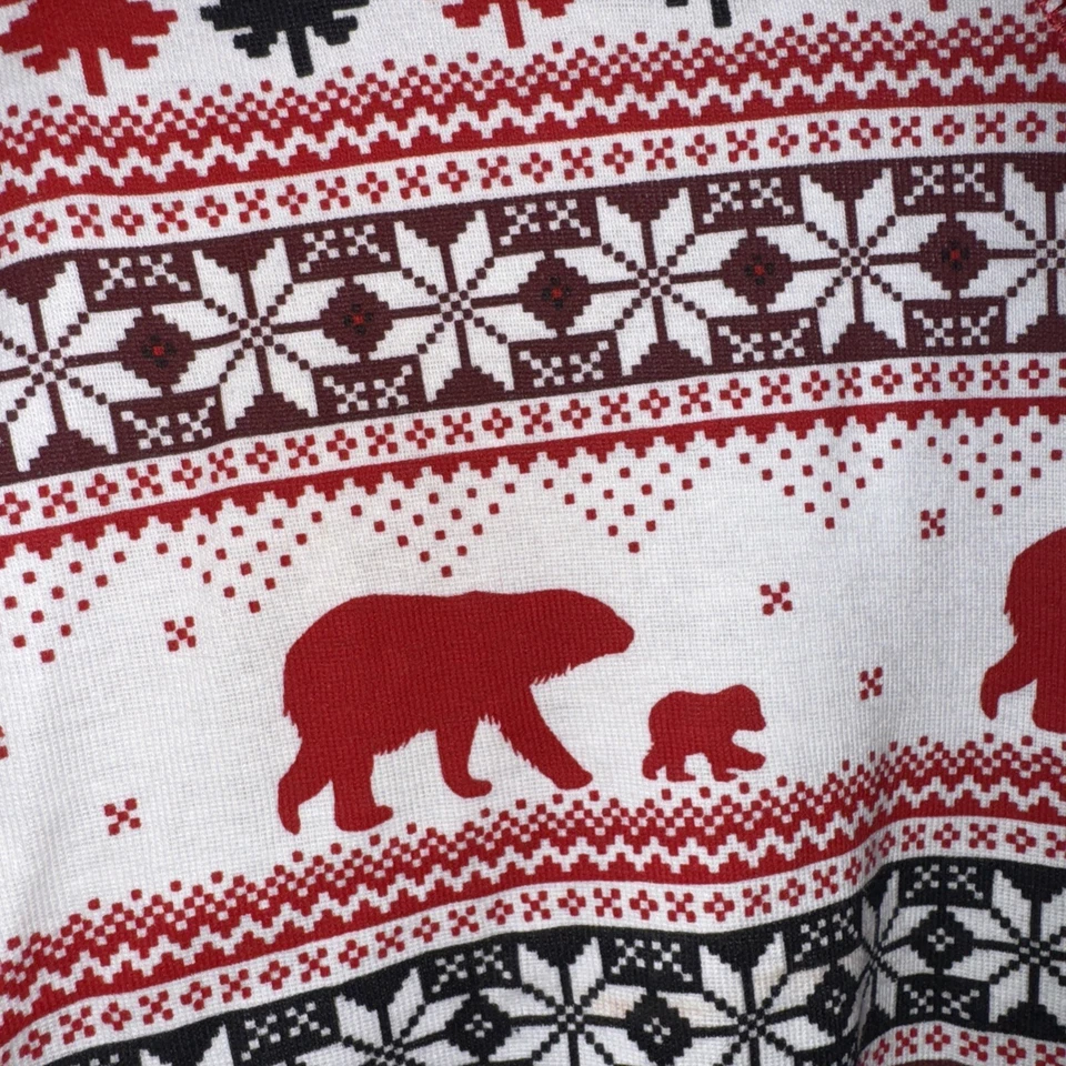 WONDERSHOP женщин M 2 изделия красный белый пижамы Sleepwear хлопок медведи деревья новый - Изображение 2 из 2