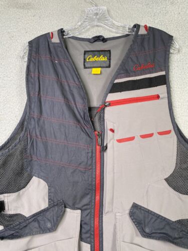 Cabelas New Era Shooting Vest Mens Large Gray Full Zip Mesh Outdoors Hunting - Picture 2 of 15