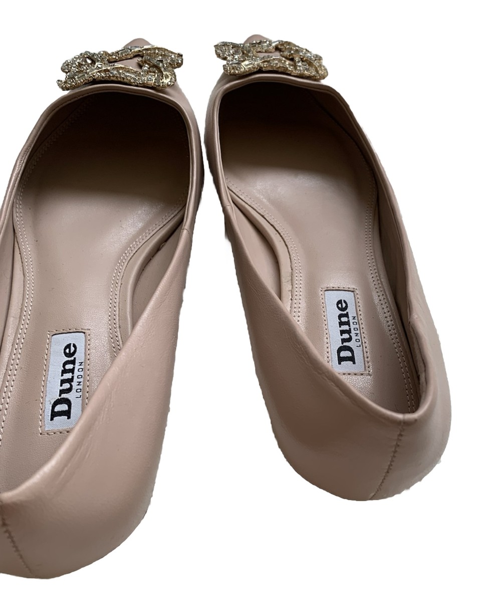 Dune London Ballet Flats Sz37 Large Stunning Brooch Crystal Blush