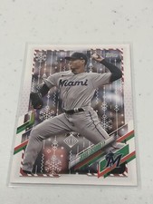 2021 Topps Holiday Baseball Jesus Luzardo Miami Marlins #HW5 SB1