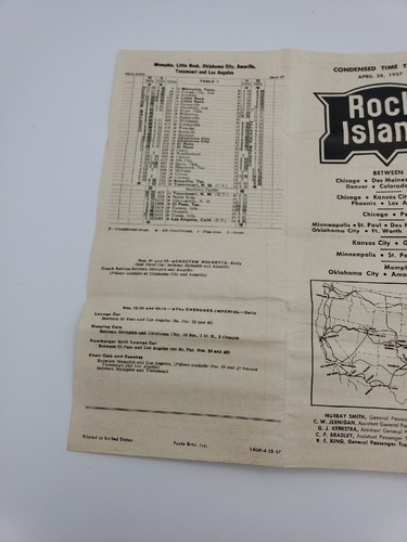 Rock Island Railroad Condensed Time Tables February 12, 1956 And Ticket Envelope - Picture 12 of 13