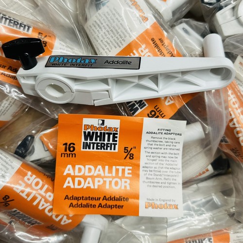 Photax White Interfit Addalite Adaptor 16mm 5/8” For Tube Or Stand England - Picture 1 of 6