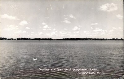 RPPC South Lindstrom Lake Lindstrom Minnesota vintage postcard v787