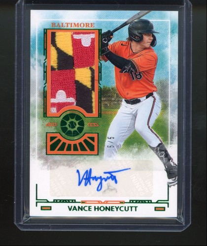 2025 Panini Boys of Summer Vance Honeycutt #PM-VHY Jumbo Patch Green Auto 5/5