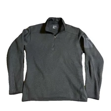 Arcteryx Delta LT Zip Neck Mens M 1/4 Zip Micro Grid Fleece Pullover Black