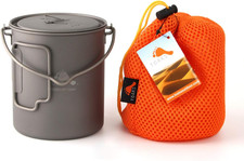 Titanium 750Ml Pot with Bail Handle for Ultralight Camping, Backpacking Cookware