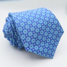 Piattelli Tie Silk Blue Purple Floral Polka Dot 3" 58" Long Italy NEW