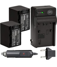 BM Premium Pack of 2 NP-FV70 Batteries and Charger Kit for Sony Camcorders