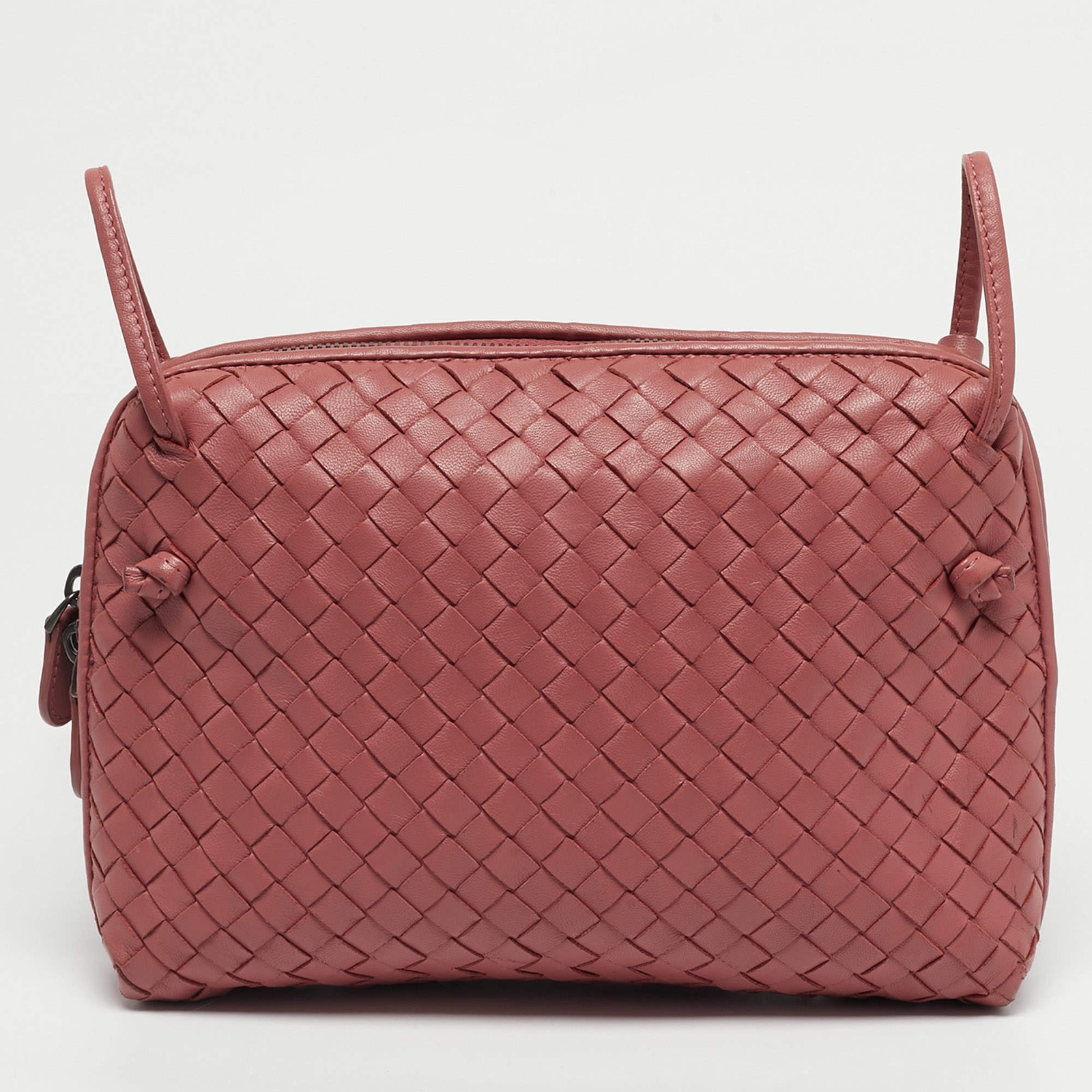 Bottega Veneta Old Rose Intrecciato Leather Nodini Shoulder Bag thumbnail 4
