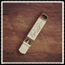 Vintage Brass Whistle Emergency Survival EDC Safety Whistle Flower Carved Gift