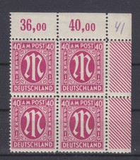AM Post 29cB oN Mint Sheet Count Number Block of Four Tested Hettler (C-0893b)