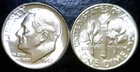1947 BU+ / CH BU Roosevelt SILVER Dime NICE FLASHY Coin #PQ4  NR
