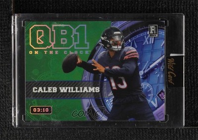 2023 QB1 On the Clock Green - Blue Rainbow Foil 3/10 Caleb Williams 1bq0