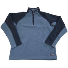 Patagonia Kids L 10-12 El Cap Zip-T Fleece Pullover Blue 1/4 Zip Jacket