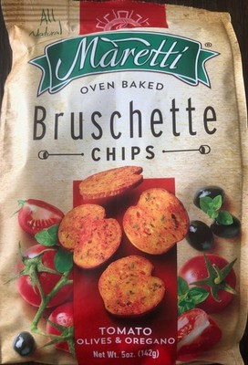 MARETTI  Oven Baked Bruschette Chips - 5 -5oz Bags Tomato Olives & Oregano
