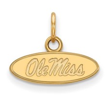 14k Gold LogoArt University of Mississippi Ole Miss Extra Small Oval Pendant