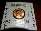 Lustrous Cartwheel Gem+ 100% RED Brilliant Uncirculated 1934-D Lincoln Penny L1