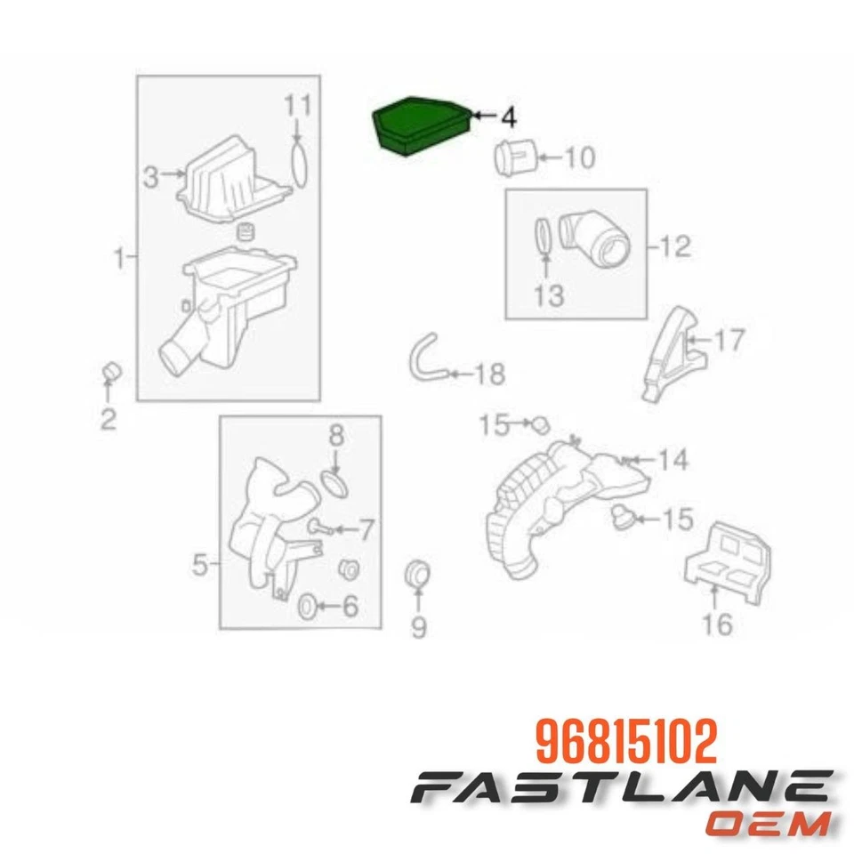 Chevrolet Captiva Sport/Saturn Vue 2008-2015 kit de filtro de aire nuevo OEM 96815102 Foto 3 de 4