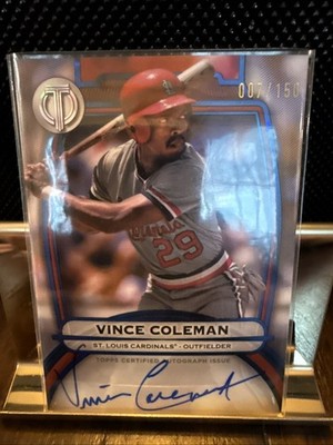 VINCE COLEMAN 2025 TOPPS TRIBUTE AUTOGRAPH BLUE AUTO 7/150 Q5540