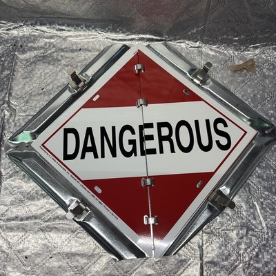 Hazmat Flip Placard 7-in-1 Safety Warning for Semi-Trucks 12'' with Clips