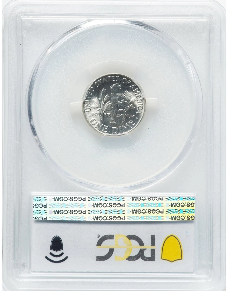 1960 ROOSEVELT DIME PCGS MS67+ FULL BANDS (FB) POP. 13/0 - Image 2 of 4