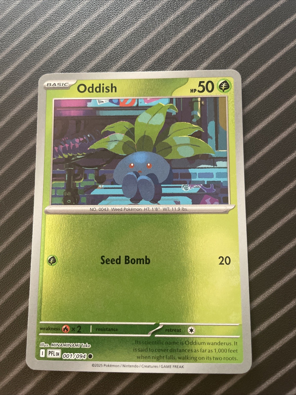 Oddish 001/094 Reverse Holo - Near Mint- Phantasmal Flames