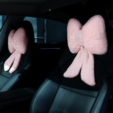 Cute Bow Car Neck Pillow Plush Headrest Cushion Auto Interior Decor For Women Cute Bow Car Neck Pillow Plush Headrest Cushion Auto Interior Decor For Women