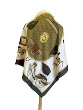 Auth HERMES Paris Silk Scarf "Les Voitures A Transformation" by La Perriere A20