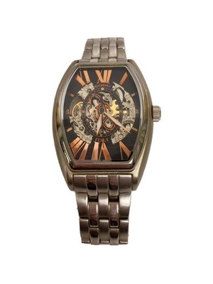 COGU Automatic Analog Stainless Steel Black Watch Good Condition JAPAN