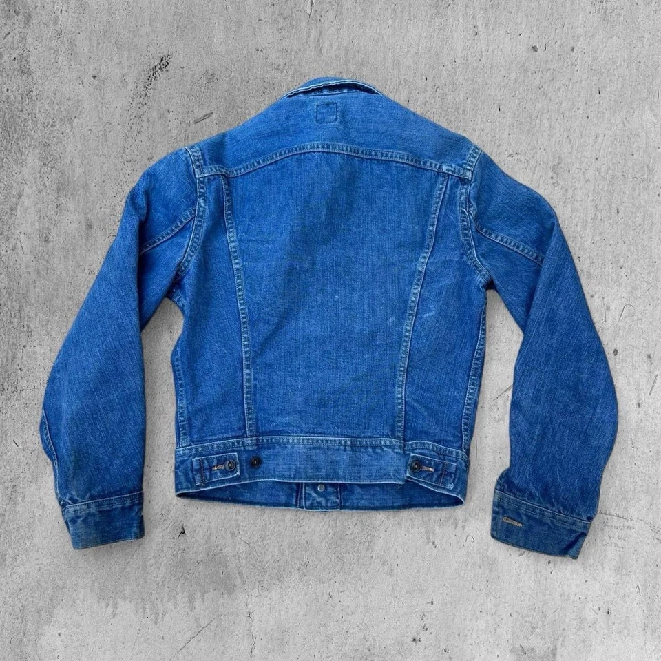 Chaqueta de Camionero Lee Riders Vintage Años 80 Azul Denim Sanforizada Se Adapta a Hombres Pequeña’s Foto 4 de 4