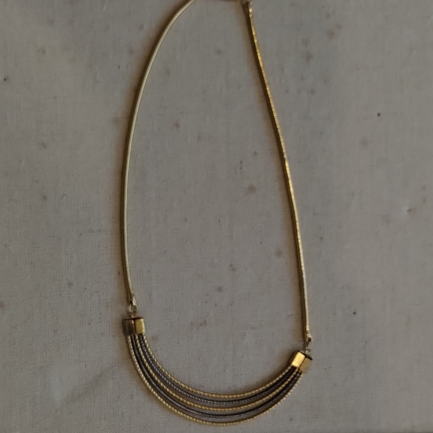 Gold Black Multi-Strand Chain Statement Necklace … - image 3