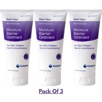 Baza Clear Moisture Barrier Ointment 5oz Tube 3 Pack Diaper Rash Cream Free Ship