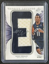 MIKE CONLEY 2008 SP AUTHENTIC VARSITY LETTERS VETERANS FULL NAME PATCH AUTO 4/6