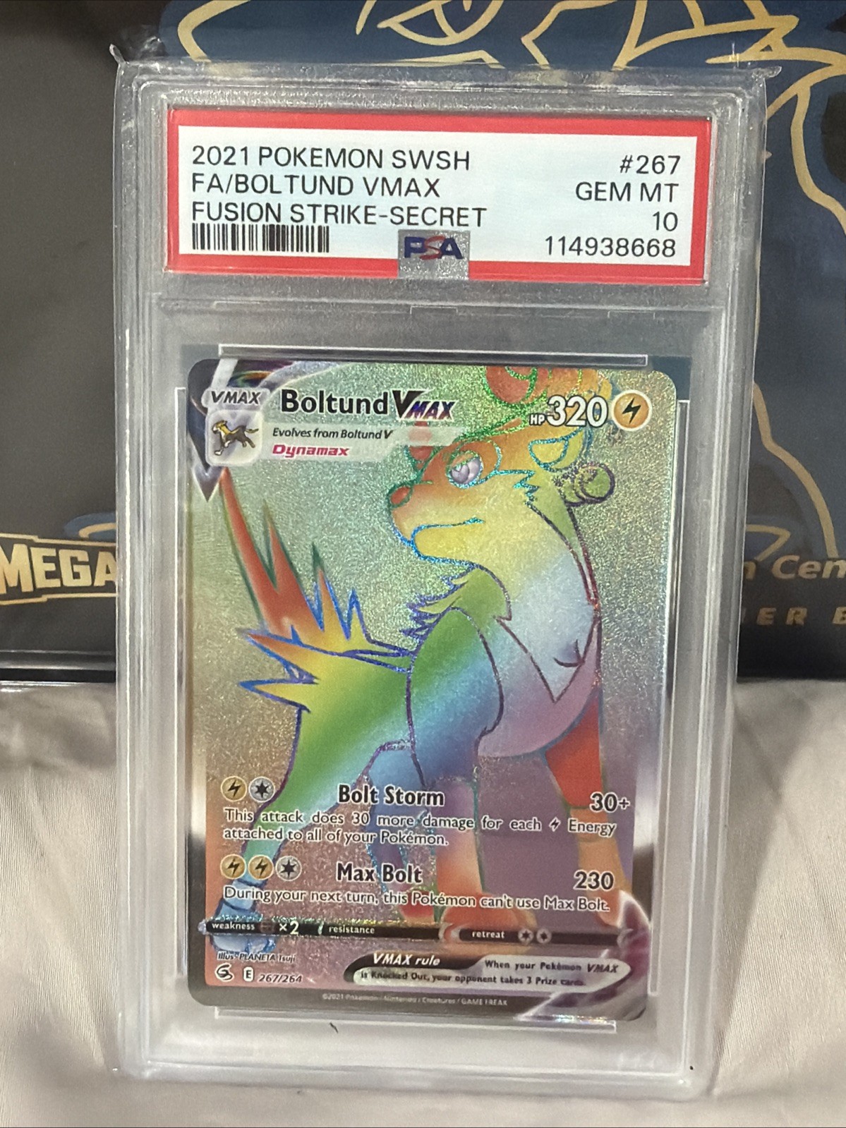 Boltund VMAX (Secret) 267/264 Swsh08: Fusion Strike Holo PSA 10