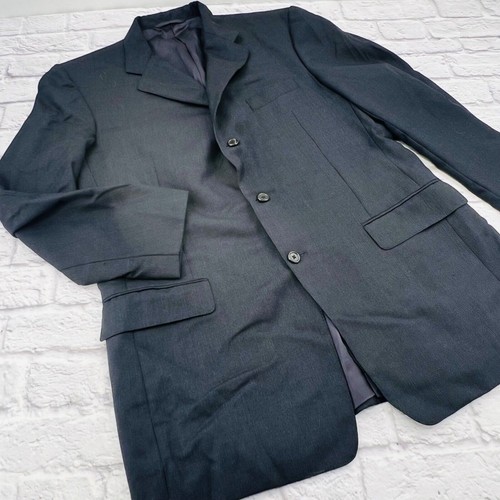 Hickey Freeman 100% Wool Single Breasted Blazer Jacket 44 Long Dark Blue - Picture 3 of 11