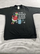 The Grinch Sweatshirt Large Pullover Black Christmas Lane Seven L7