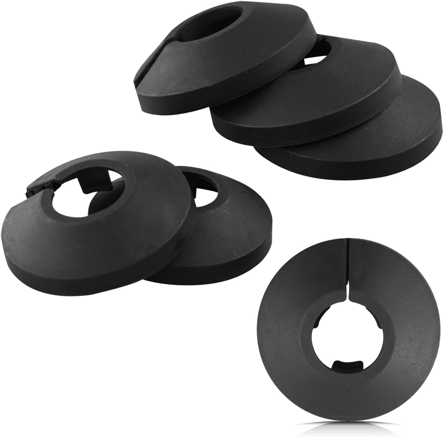 Pack of 6,15Mm Plastic Radiator Pipe Covers Black Pipe Collars Split Plastic Lig