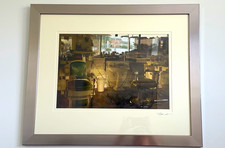 Vintage Barber Shop Wall Art Signed Framed Photo Salon Decor 35.5&rdquo; x 27.5&rdquo;