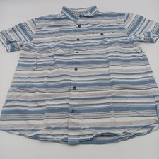 Grizzly Mountain Button-Up Shirt Mens Large Multicolor Striped Short Sleeve