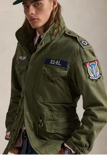 NWT Polo Ralph Lauren M65 Military Army Combat Patch Field Jacket Men's Large - Picture 2 of 16
