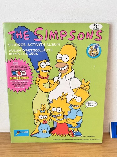 The Simpsons Diamond 1990 Sticker Album 3D Slide-O-Scope 100% Complete - Picture 2 of 9