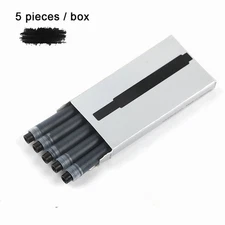 5Pcs T10 Ink Cartridges Fountain Pen Refills Black Blue Red Stationery Office
