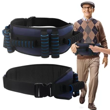 Gait Belt, 7 Handles, Transfer Belt, Seniors, Non-Slip, Quick Release Buckle