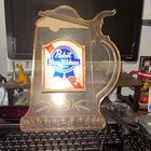 Vintage Pabst Blue Ribbon Beer Clear Plastic Stein Light Up Beer Sign It Works!