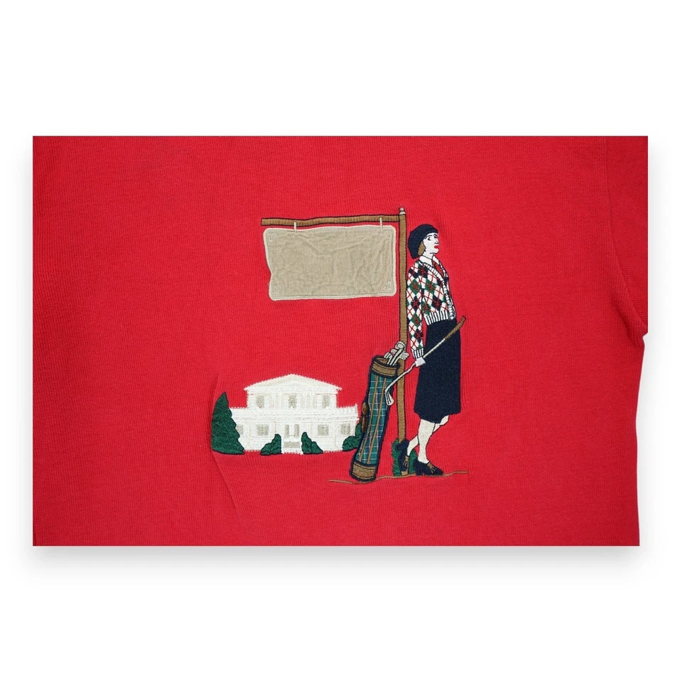 Vintage EP Pro Women's Golf Embroidered Crew Neck Sweater Size L Red - Image 2 of 4